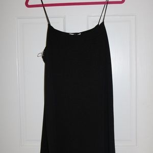 Jersey cotton spaghetti strap little black dress